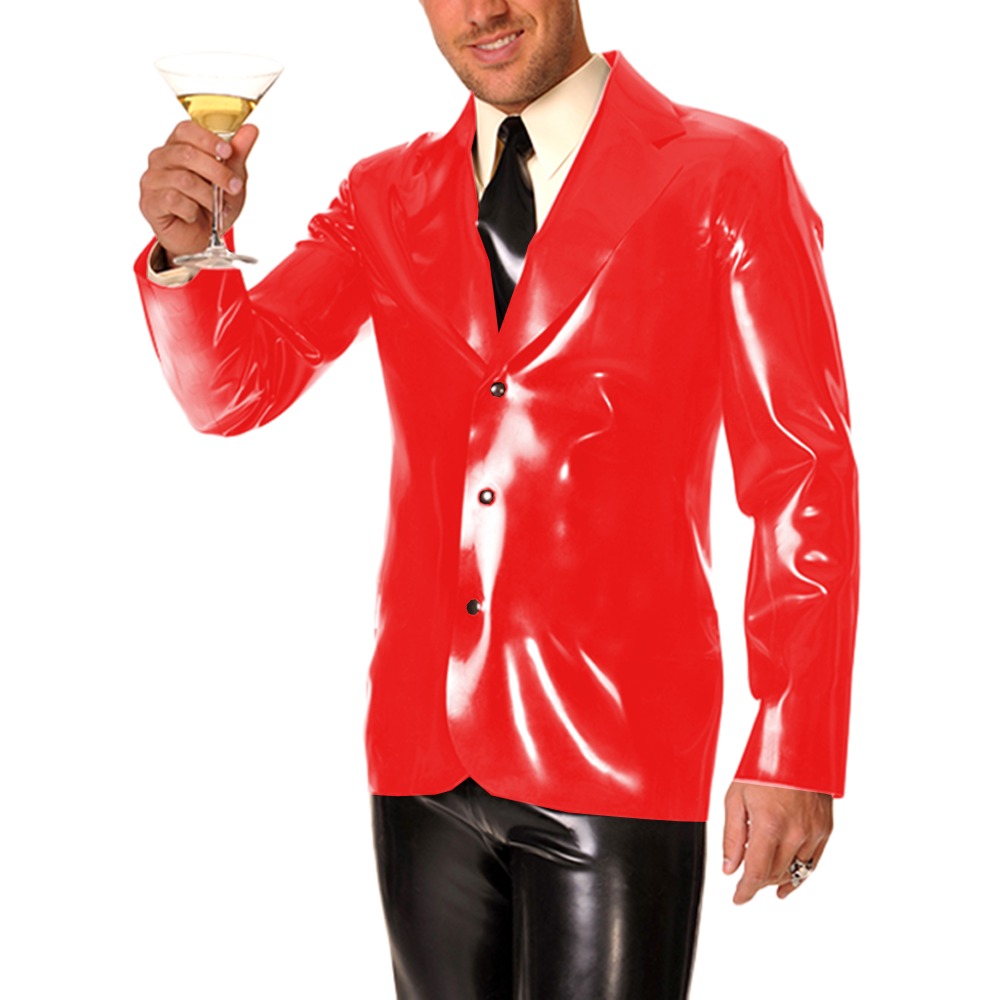 Men Formal Wear Look - Men's Long Sleeve Vinyl PVC Leather