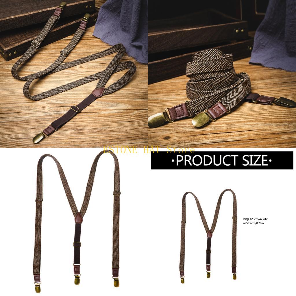 Suspender Clip Formal - 49MF 3 Clip Men Suspenders Elastic