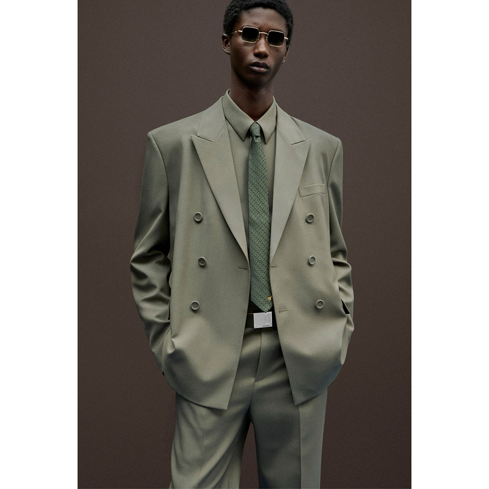 Khaki Formal Wear Men - Men's Double-Breasted Suit 2 Piece Set
