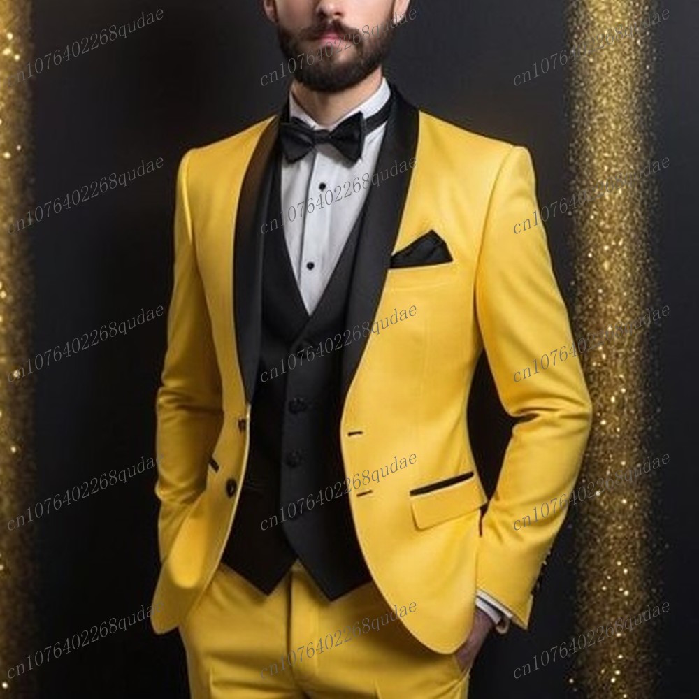 Formal Wear For Men Yellow - New Yellow And Black Formal Men