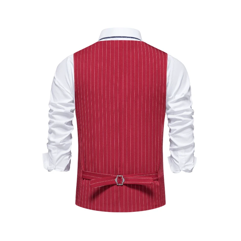 2026 New Red Striped Suit Vest - Khaki Formal Wear Men review and price