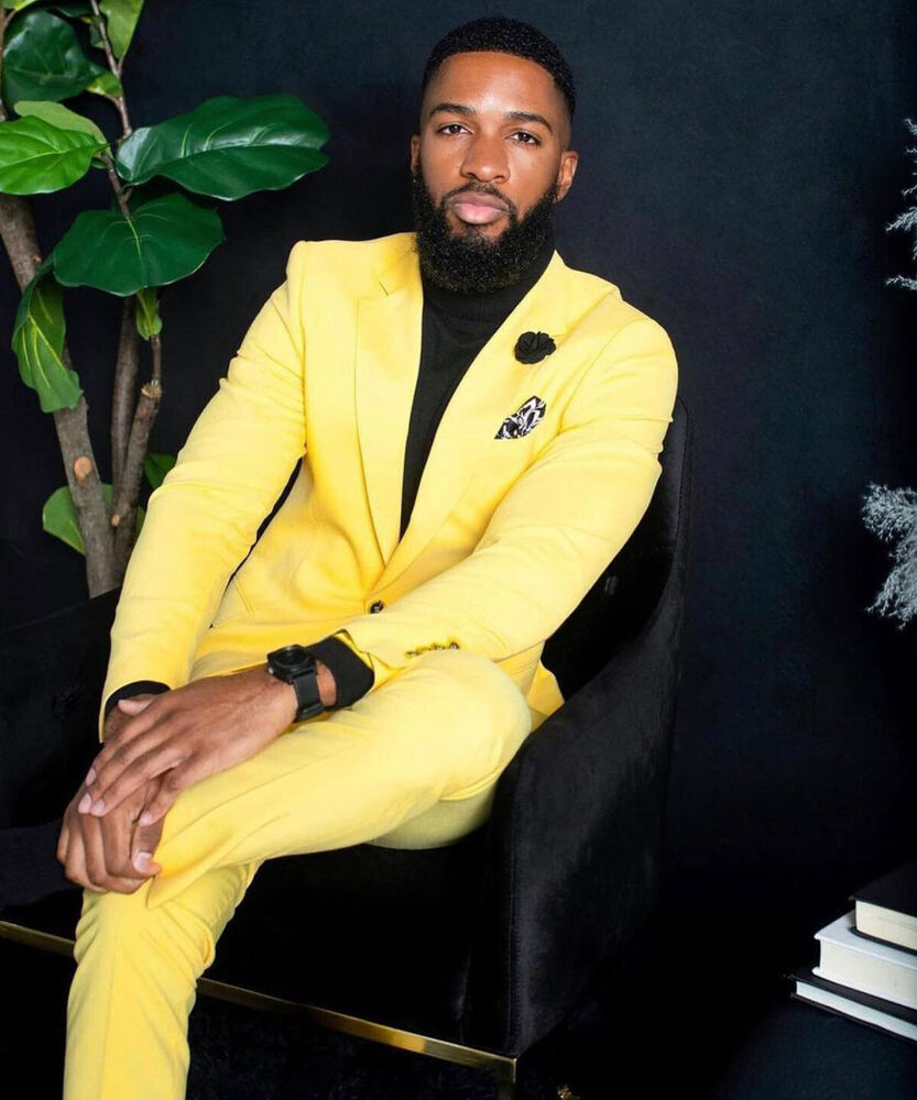 Men's Yellow Suits Slim Fit Si - Formal Wear For Men Yellow review and price