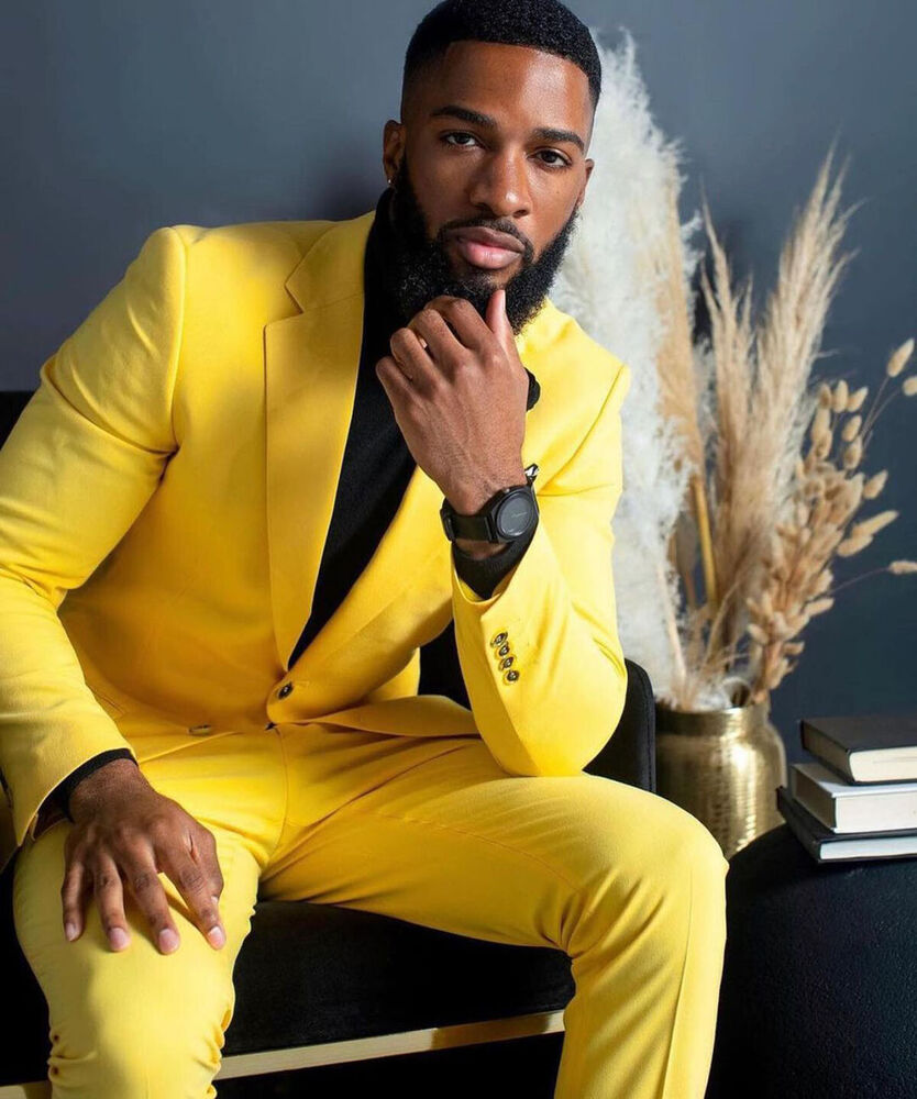 Men's Yellow Suits Slim Fit Si - Formal Wear For Men Yellow review and price