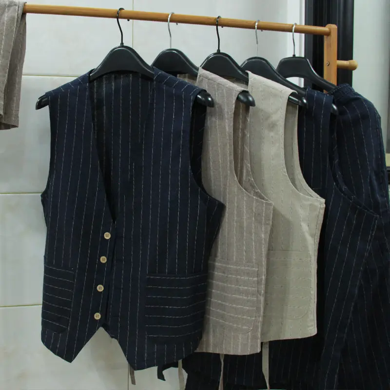 British Casual Linen Vest for  - Men Linen Formal Wear review and price