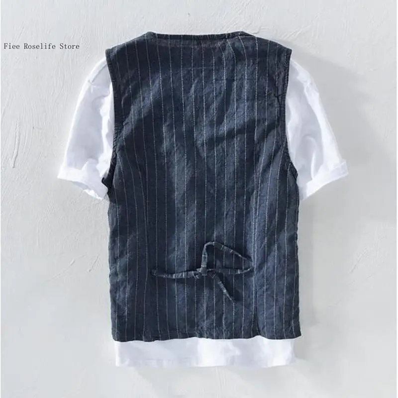 British Casual Linen Vest for  - Men Linen Formal Wear review and price