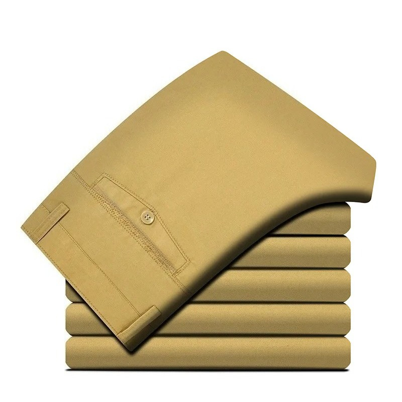 100 Cotton Men's Casual Pant S - Khaki Formal Wear Men review and price