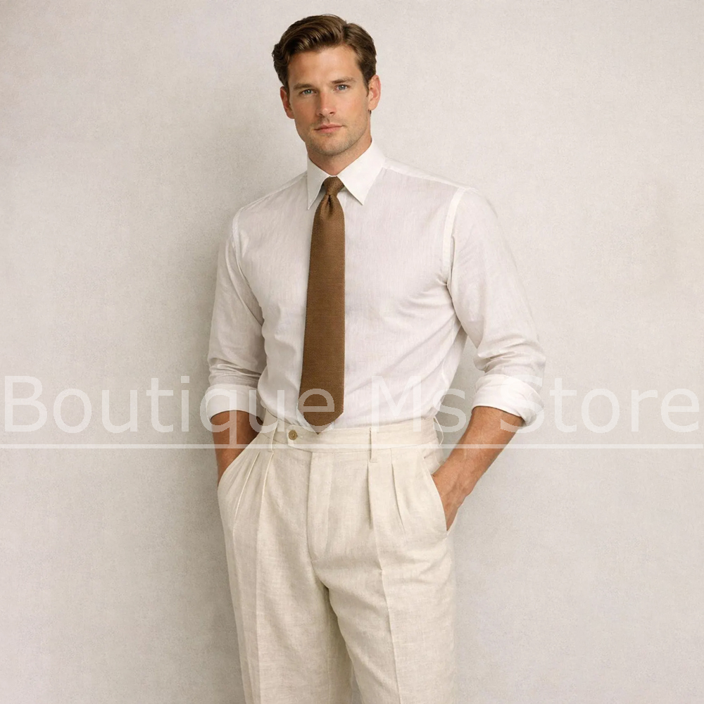 Fashion Men Linen 3 Piece Suit - Men Linen Formal Wear review and price