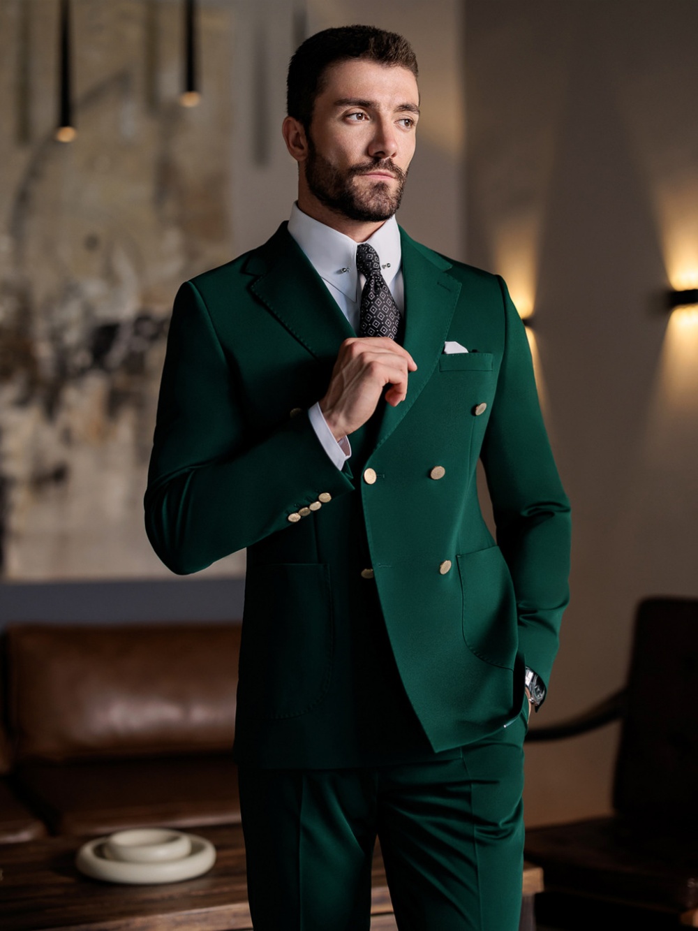 Green Formal Man Slim Fit Suit - Men Formal Wear Green review and price