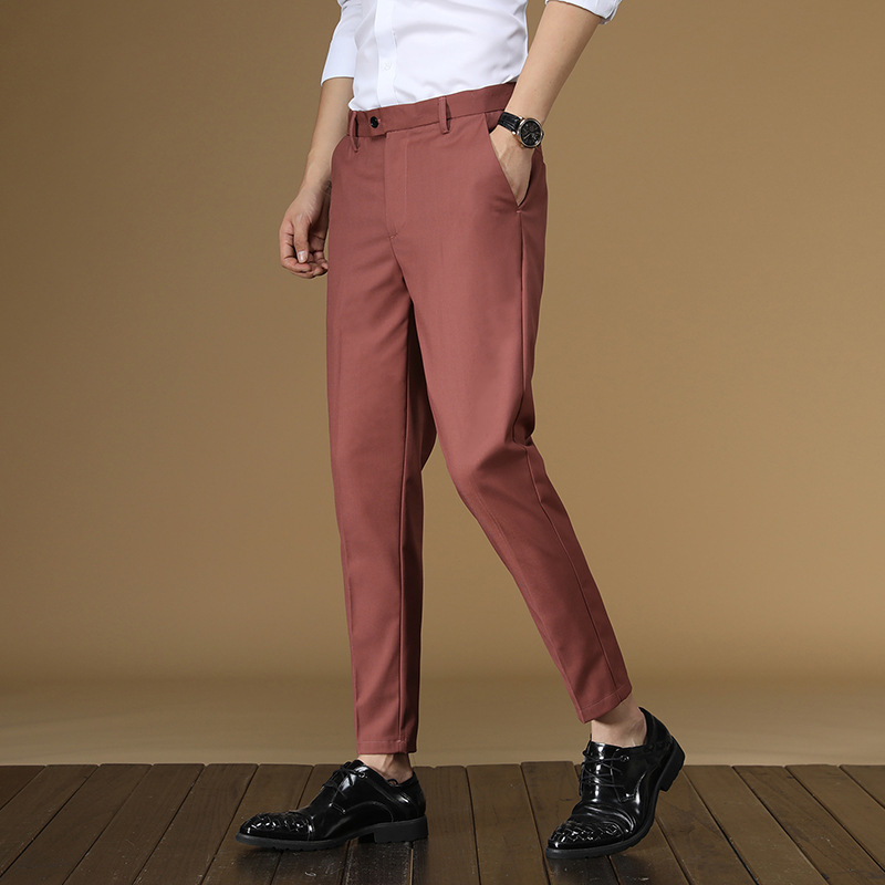 Summer Suit Pants Men Red Blac - Khaki Formal Wear Men review and price
