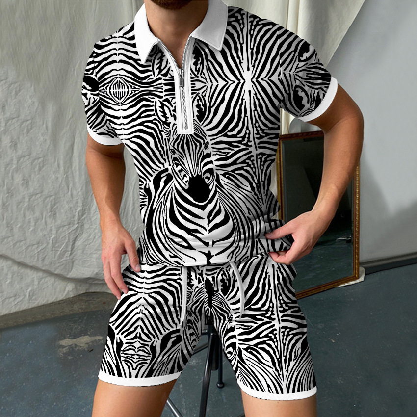 Leopard 3D Print Men Short Sle - Men'S Formal Beach Wear review and price