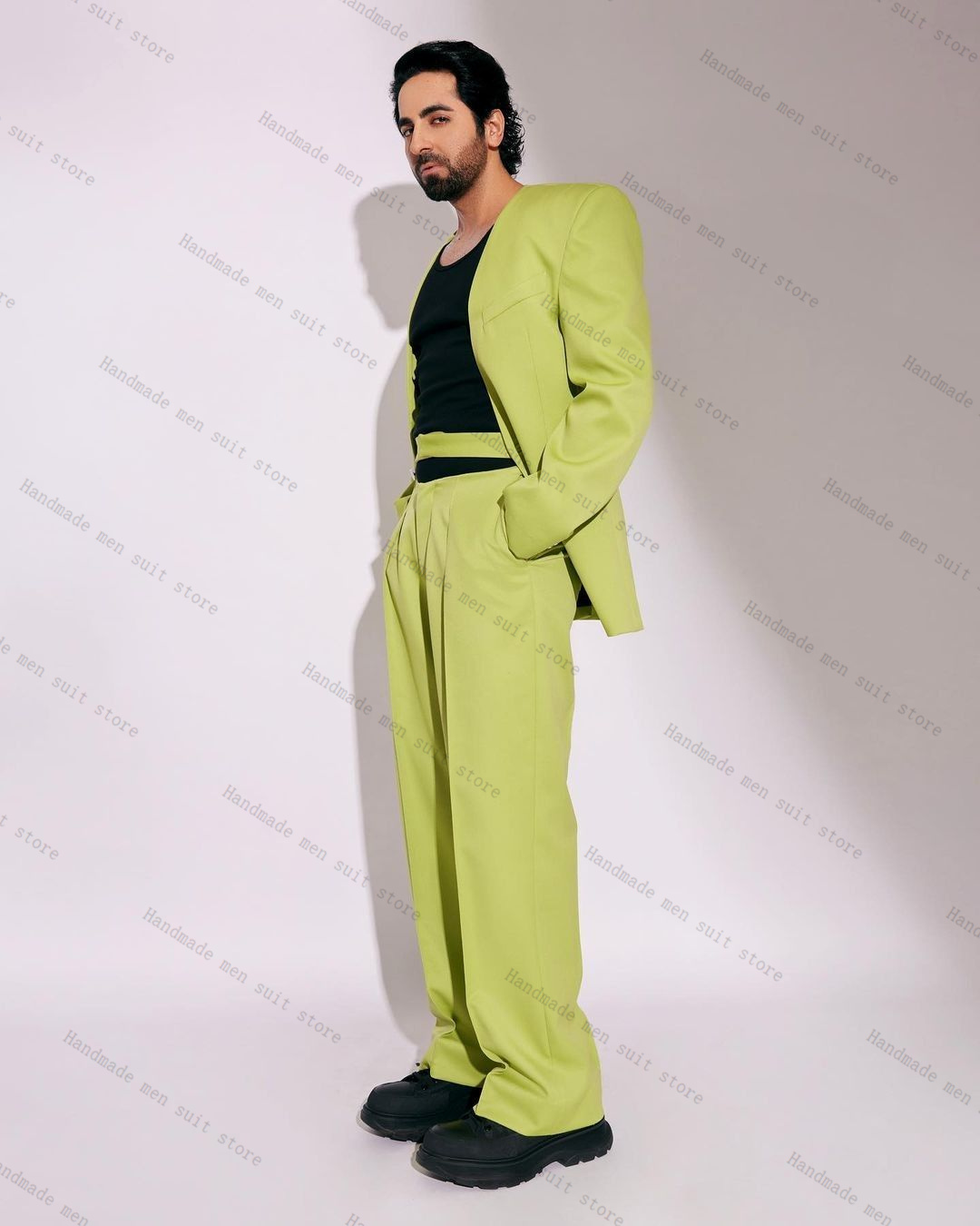 Fashion Green Men Suit Set 2 P - Men Formal Wear Green review and price