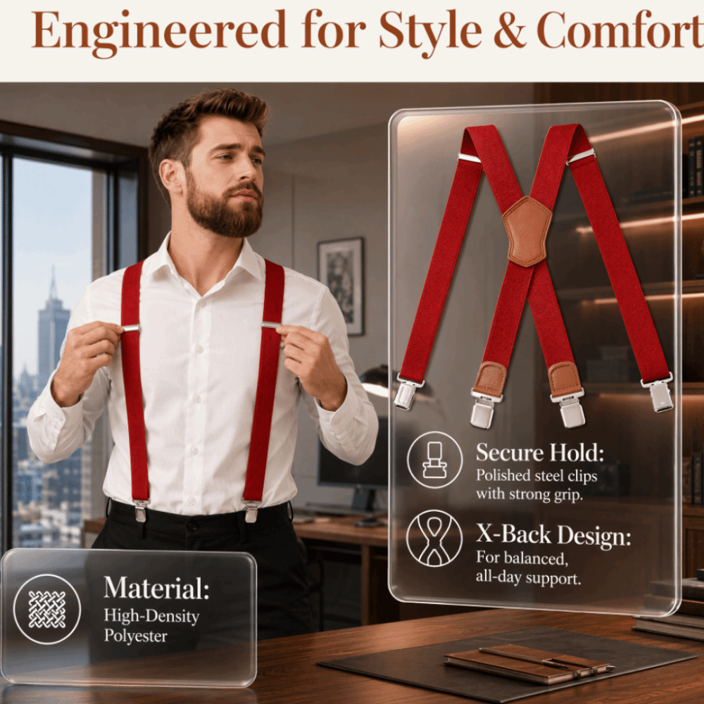 Elastic Heavy Duty Suspenders  - Suspender Clip Formal review and price