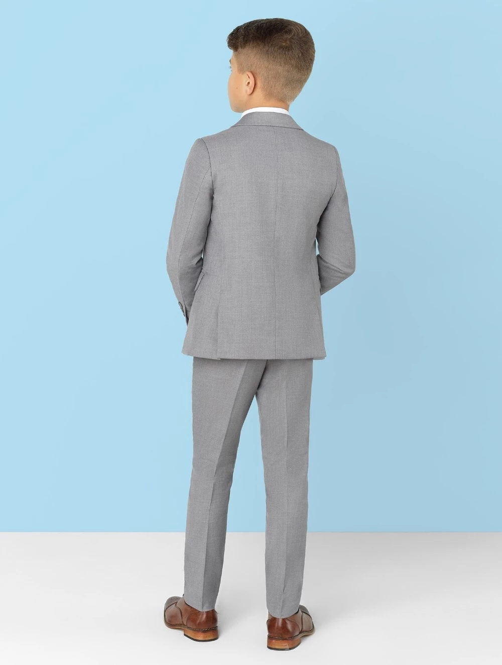 Light Grey Notch Lapel Kids Su - Formal Wear For Men Kids review and price