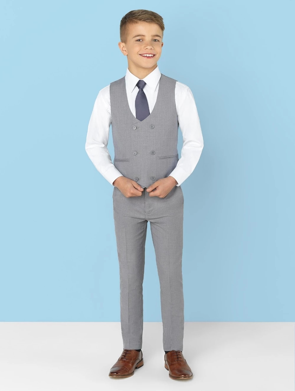 Light Grey Notch Lapel Kids Su - Formal Wear For Men Kids review and price