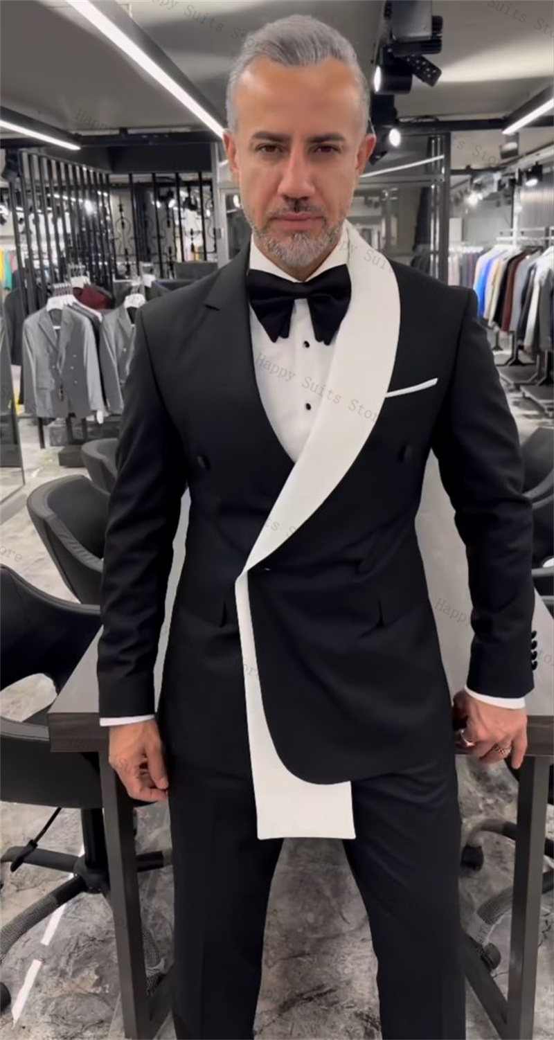 Black White Men Suit Set 2 Pie - Formal Wear Jersey For Men review and price