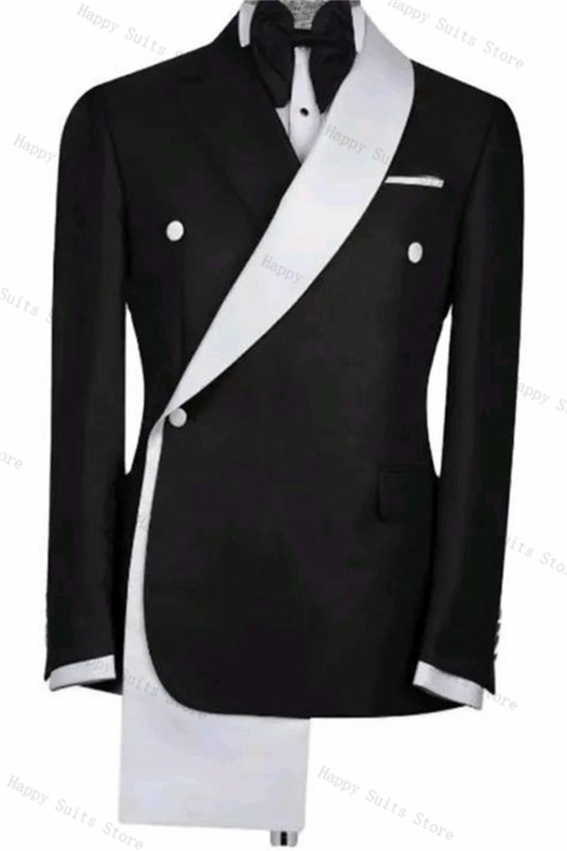 Black White Men Suit Set 2 Pie - Formal Wear Jersey For Men review and price