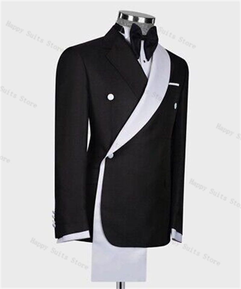 Black White Men Suit Set 2 Pie - Formal Wear Jersey For Men review and price