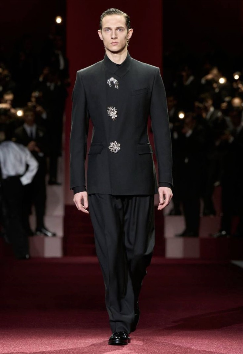 Black Crystals Men Suit Set 2  - Formal Wear Jersey For Men review and price