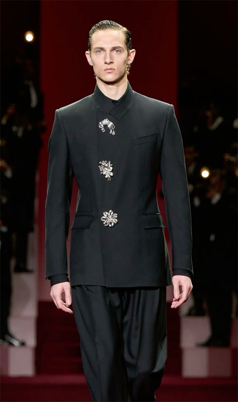 Black Crystals Men Suit Set 2  - Formal Wear Jersey For Men review and price