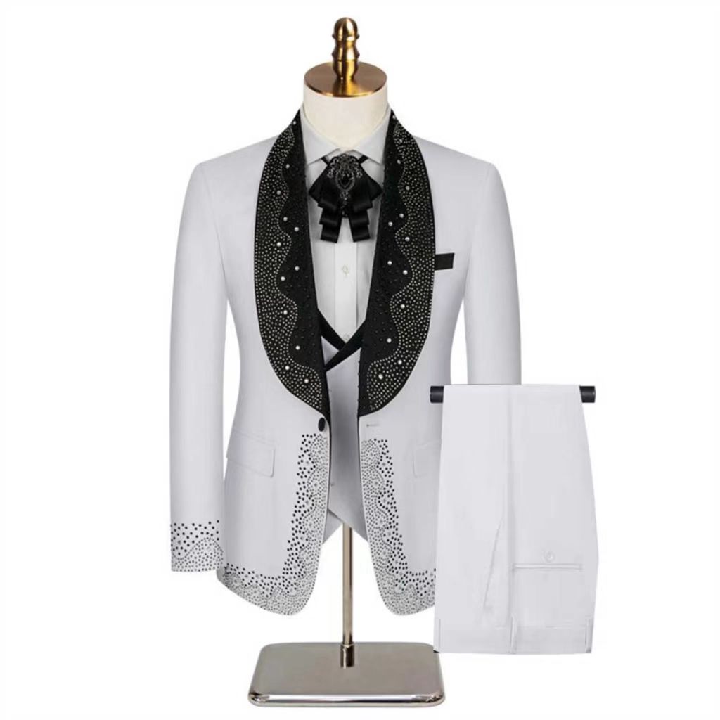White Men Suit Set 2 Pieces Bl - Formal Wear Jersey For Men review and price