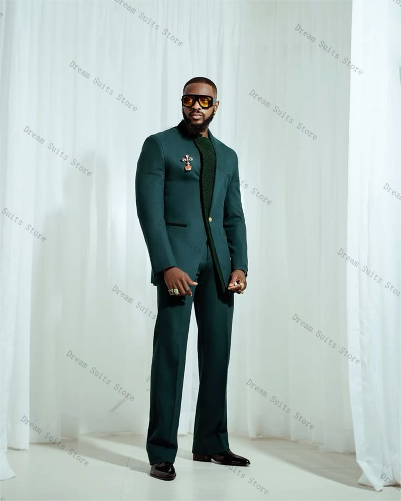 Splicing Color Men Suit Set 2  - Men Formal Wear Green review and price