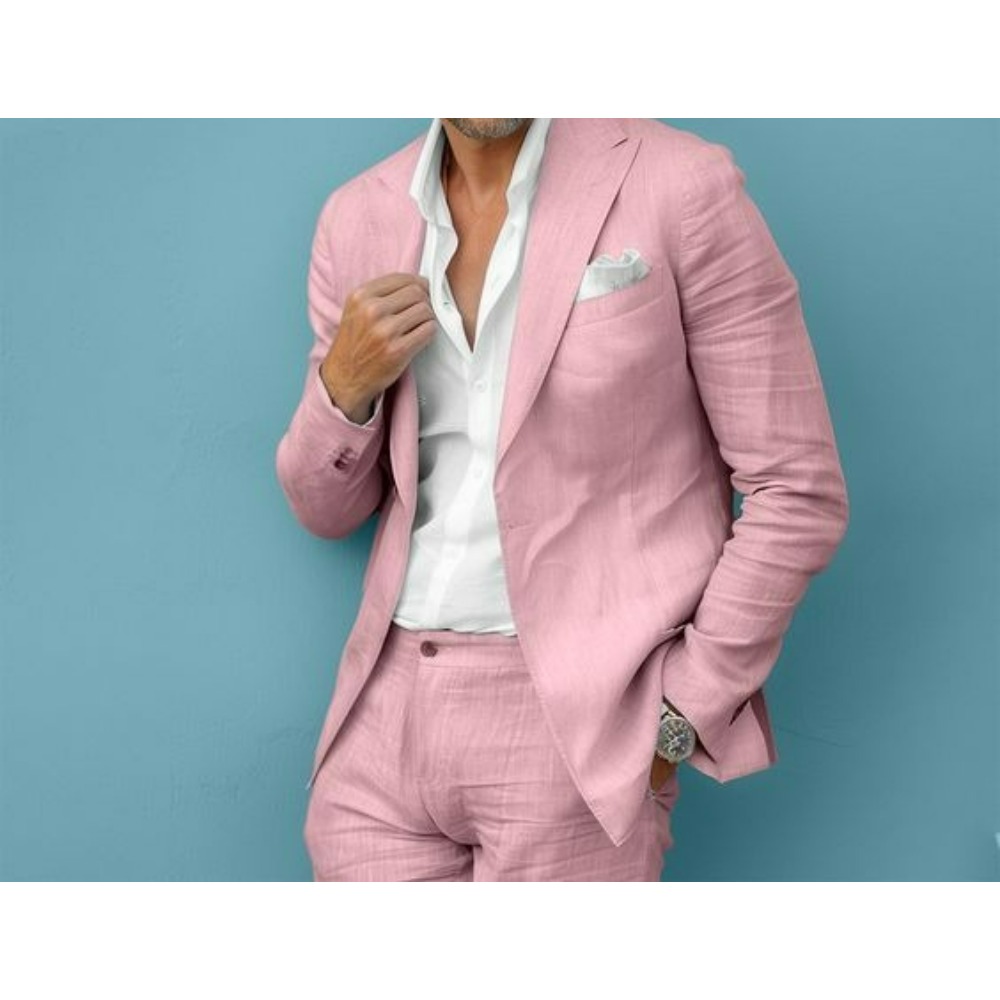 Linen Wedding Men Suits Slim F - Men Linen Formal Wear review and price
