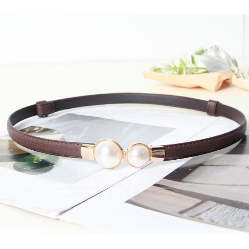 Elegant Vintage Pearl Waist Ch - Formal Belt Leather Thin review and price