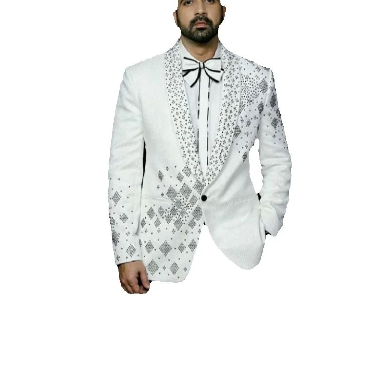 Crystals Men Suit Set 2 Pcs Gr - Formal Wear Jersey For Men review and price