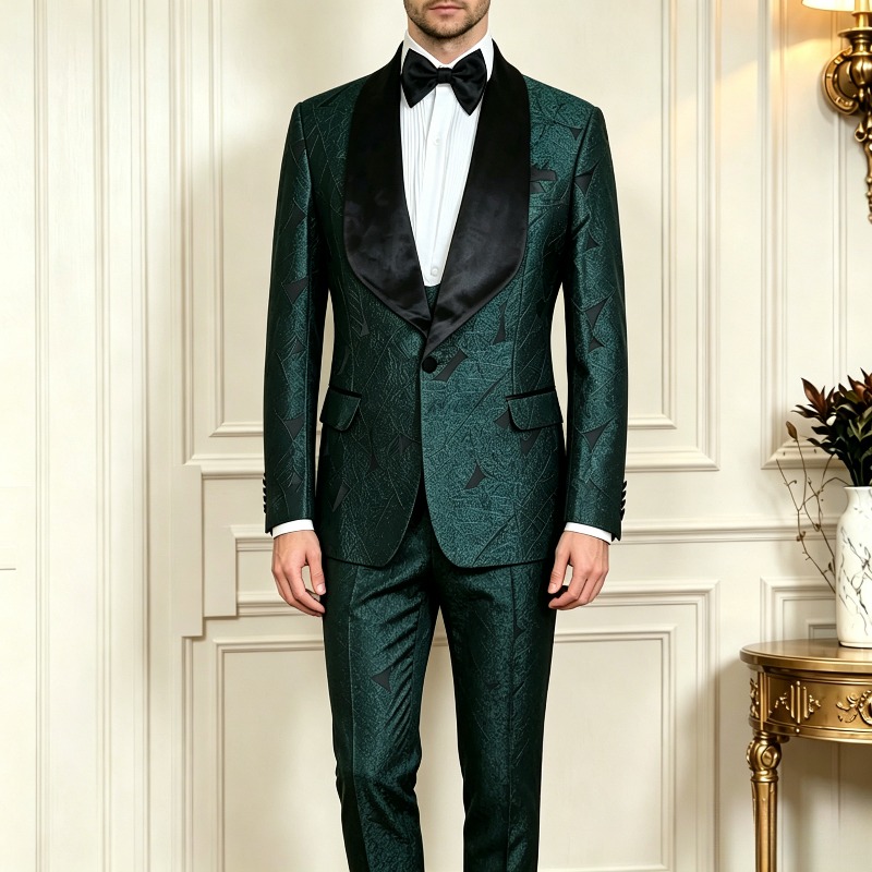 Male Wedding Prom Suit Dark Gr - Men Formal Wear Green review and price
