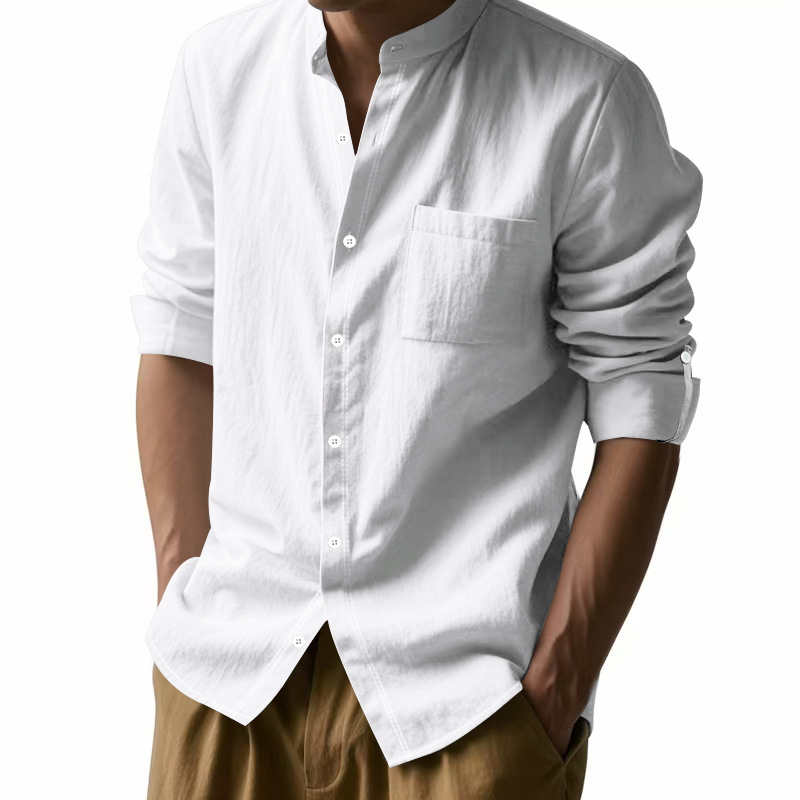 Men's Linen Stand Up Collar Sh - Men Linen Formal Wear review and price