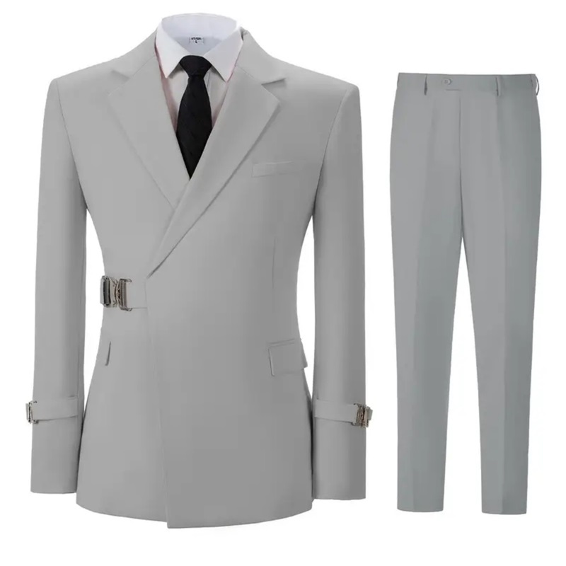 Khaki Cotton Men Suit Set 2 Pi - Khaki Formal Wear Men review and price