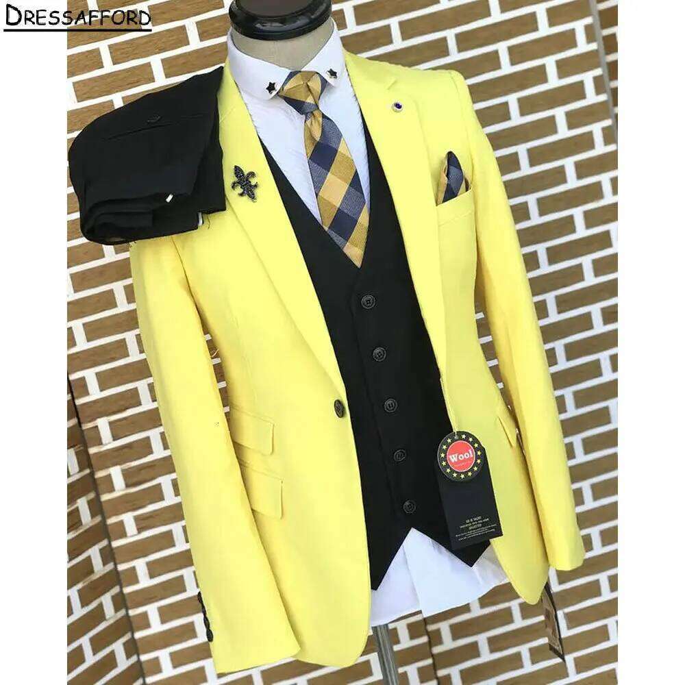 Yellow Elegant Men Business Fo - Formal Wear For Men Yellow review and price